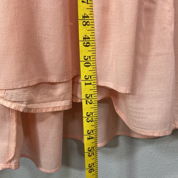 Loft Flounce Halter Midi Dress Large peach costal sunset - Picture 11 of 12